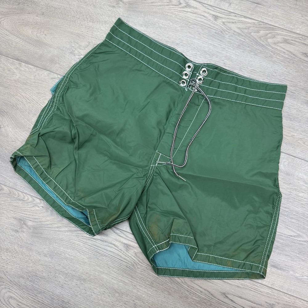 VTG Birdwell Beach‎ Britches Green Swim Trunks Men's Short FLAW Pocket
